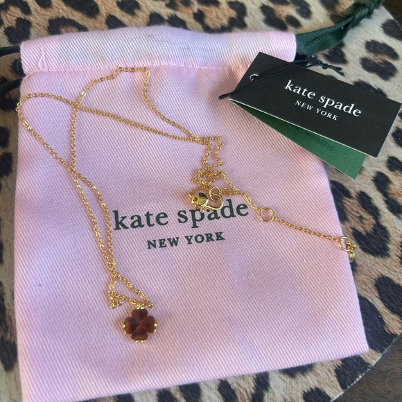 Kate Spade Gold and Amber Clover Necklace - Picture 3 of 4
